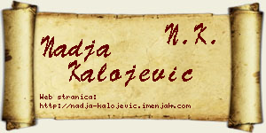 Nadja Kalojević vizit kartica